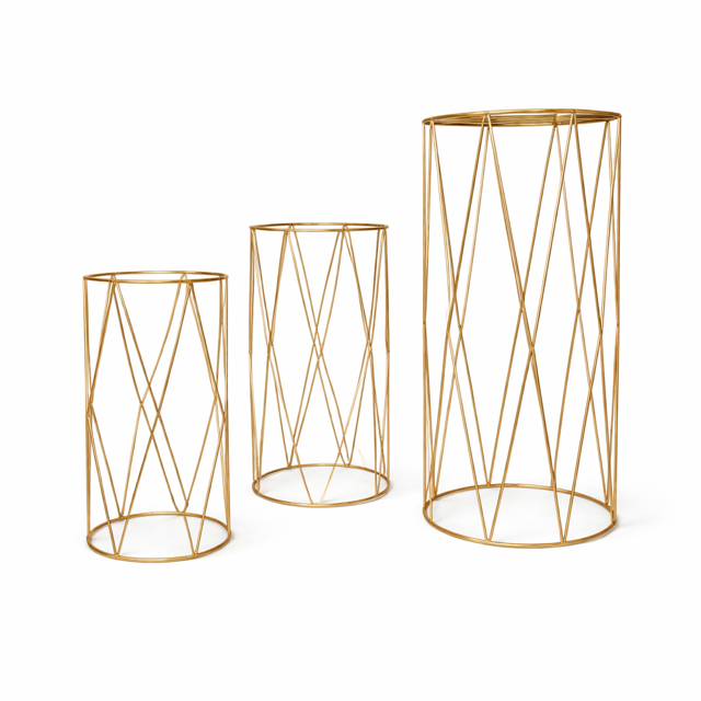 A71042BF-CF89-46F4-970F-E1F3BCE635AB Auksinis apvalus tuščiaviduris stovas su veidrodžiu Didelis 4322/23 - Image 1