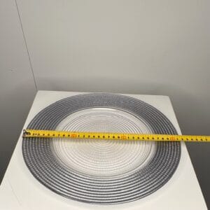 Stiklinė polėkštė su sidabriniu apvadu – 6269