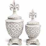 Keramikinė vaza su dangčiu pilka d