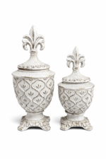 Keramikinė vaza su dangčiu pilka d