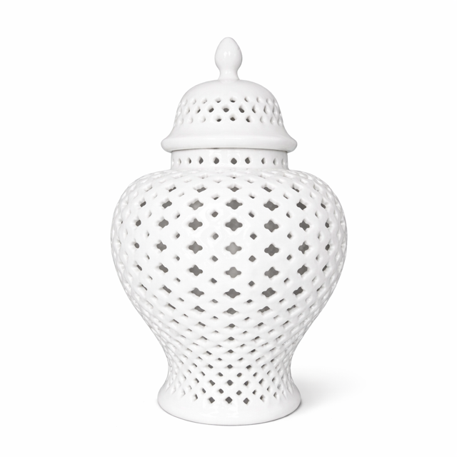 C18C6C9A-6547-4094-A559-F441E82C0A25 Keramikinė vaza su dangčiu balta 2447 - Image 1
