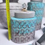 Keramikinė vaza su dangčiu turkio spalvos m